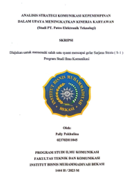 Image of ANALISIS  STRATEGI   KOMUNIKASI     KEPEMIMPINAN DALAM  UPAYA MENINGKA.TKAN     KINER.JA    KARY AWAN