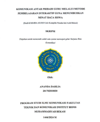 Image of KOMUNIKASI     ANT AR  PRIBADI    GURU   MELALUI    METODE PEMBELAJARAN   INTERAKTIF    GUNA   MENUMBUHKAN MINAT  BACA  SISWA